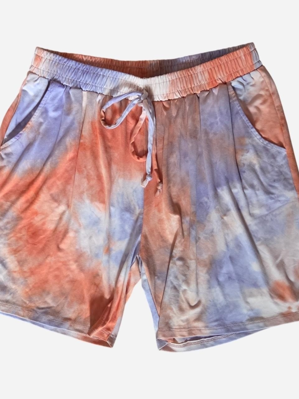 Yelete Orange and Lavender Tie-Dye Women's Shorts